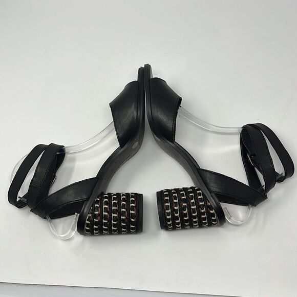 Lucky Brand Pernilla Round‎ Heel Leather Sandals Size 8.5 - Picture 6 of 8